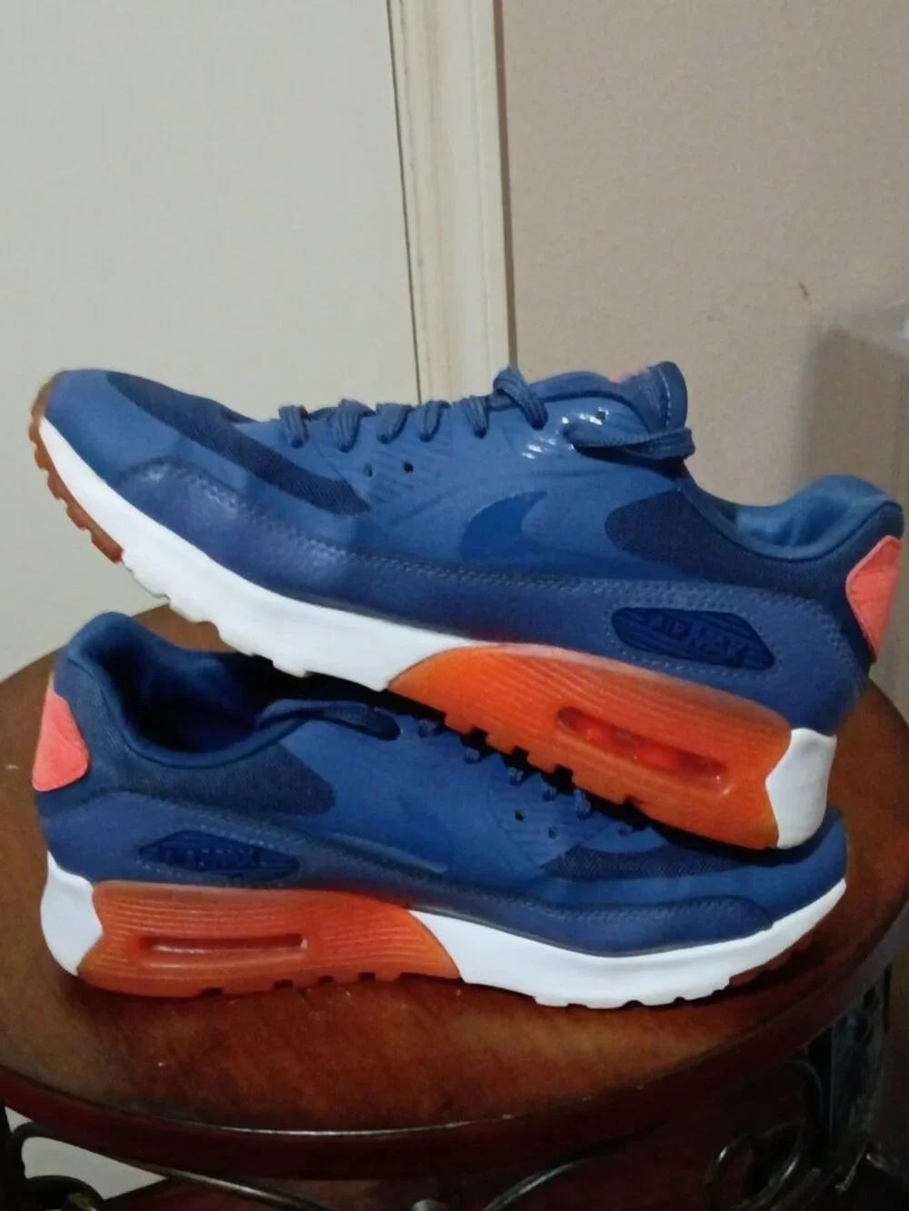 Nike Air Max 90 Ultra Essential Shoes Women Size 6 724981-400 Blue Orange - Picture 12 of 13